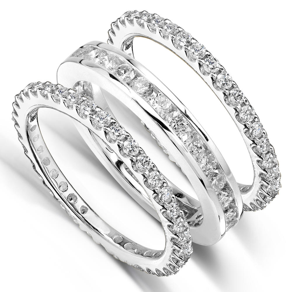 Diamond Eternity Bands 2 Carats (ct.tw) Round-Cut in 14k White Gold