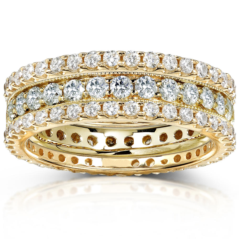 Diamond Eternity Bands 2 Carats (ct.tw) Round-Cut in 14k Yellow Gold