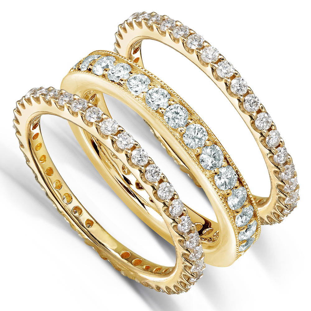 Diamond Eternity Bands 2 Carats (ct.tw) Round-Cut in 14k Yellow Gold