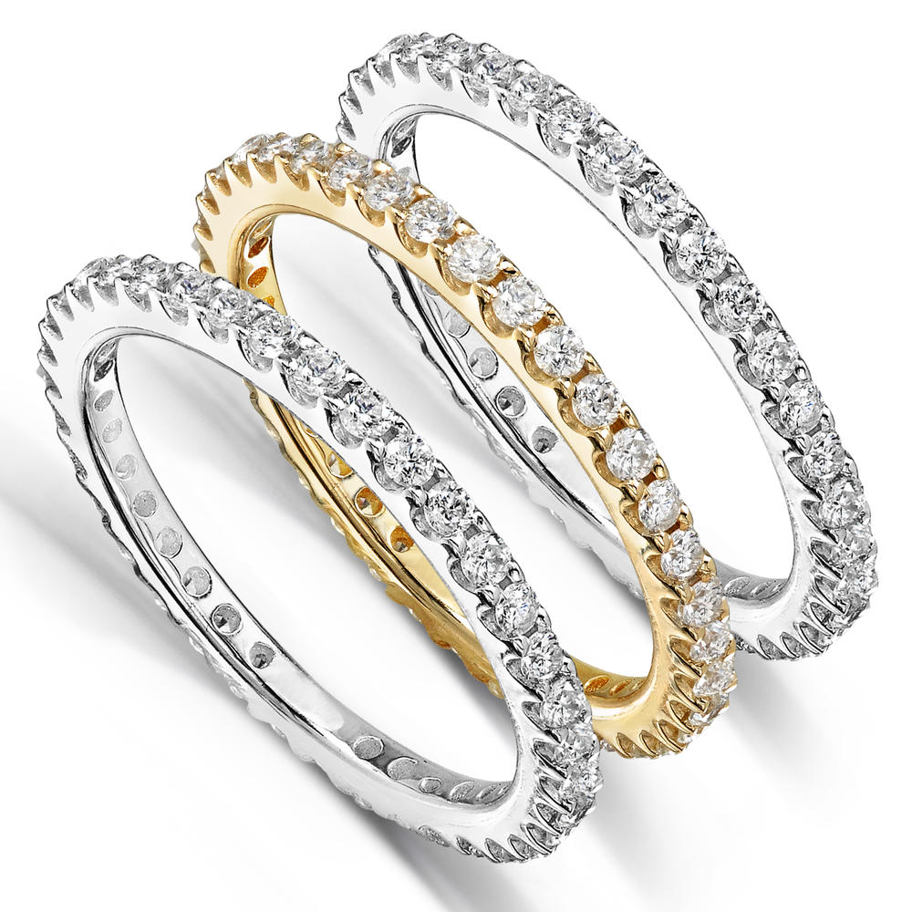 Diamond Eternity Band 1 1/2 carat (ct.tw) in 14k White and Yellow Gold