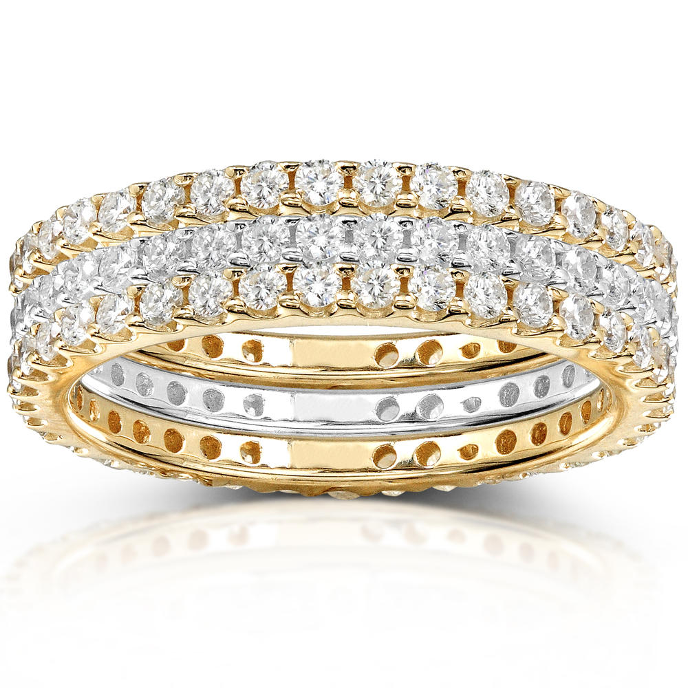 Diamond Eternity Band 1 1/2 carat (ct.tw) in 14k White and Yellow Gold