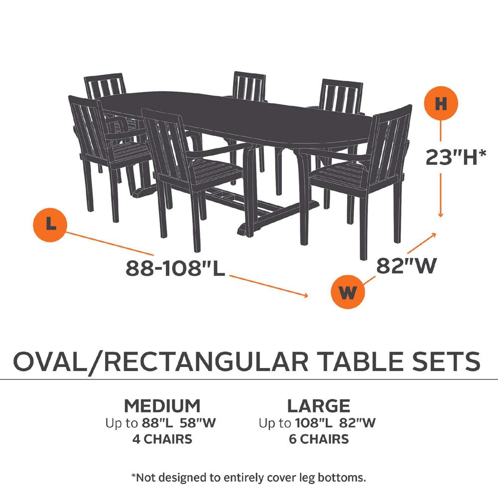 Classic Accessories Veranda Elite Medium Rectangular / Oval Table and Chair Set Cover