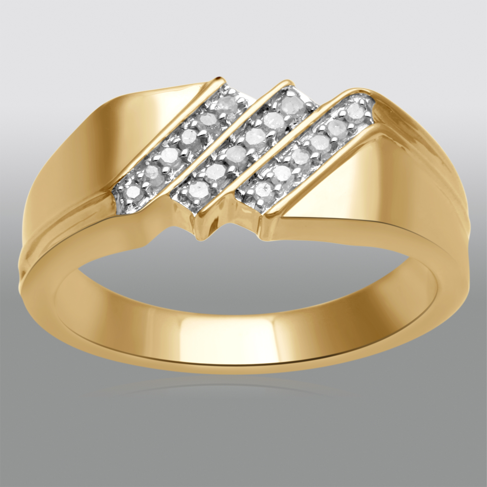 1/7 ct Diamond Yellow Gold Over Sterling Silver Band