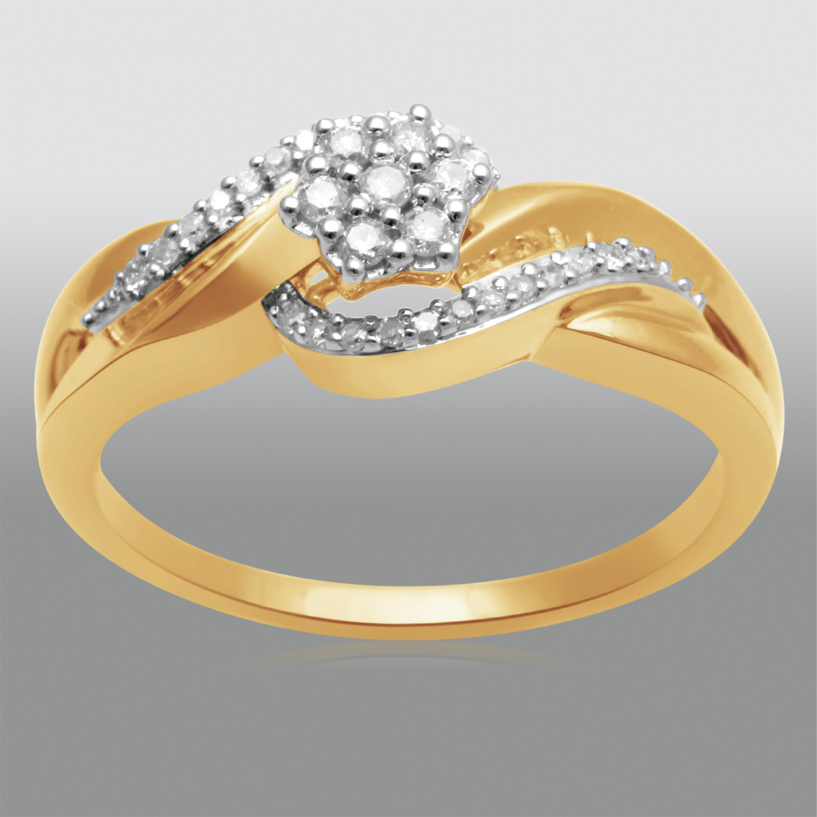 1/7ct Yellow Gold Over Sterling Silver Diamond Bridal Set