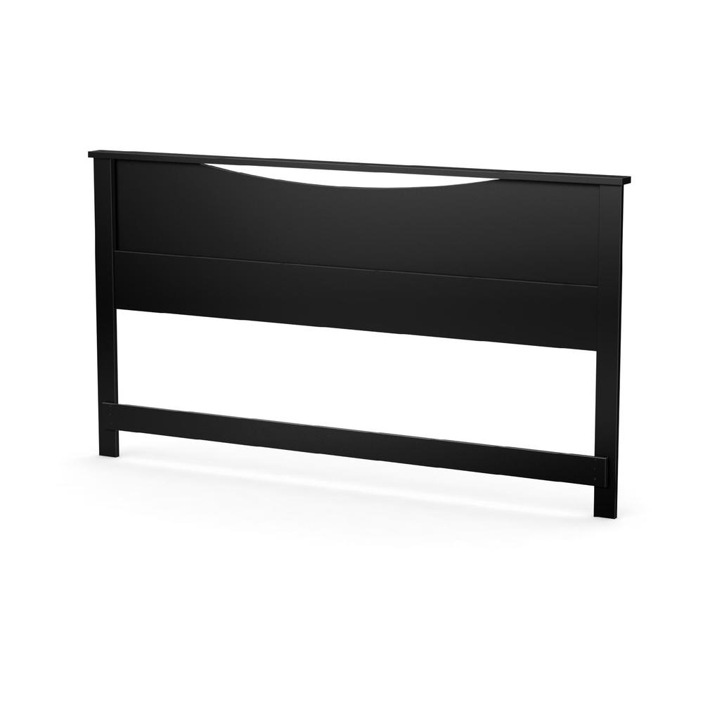 Step One King Platform Bed with Mouldings in Pure Black