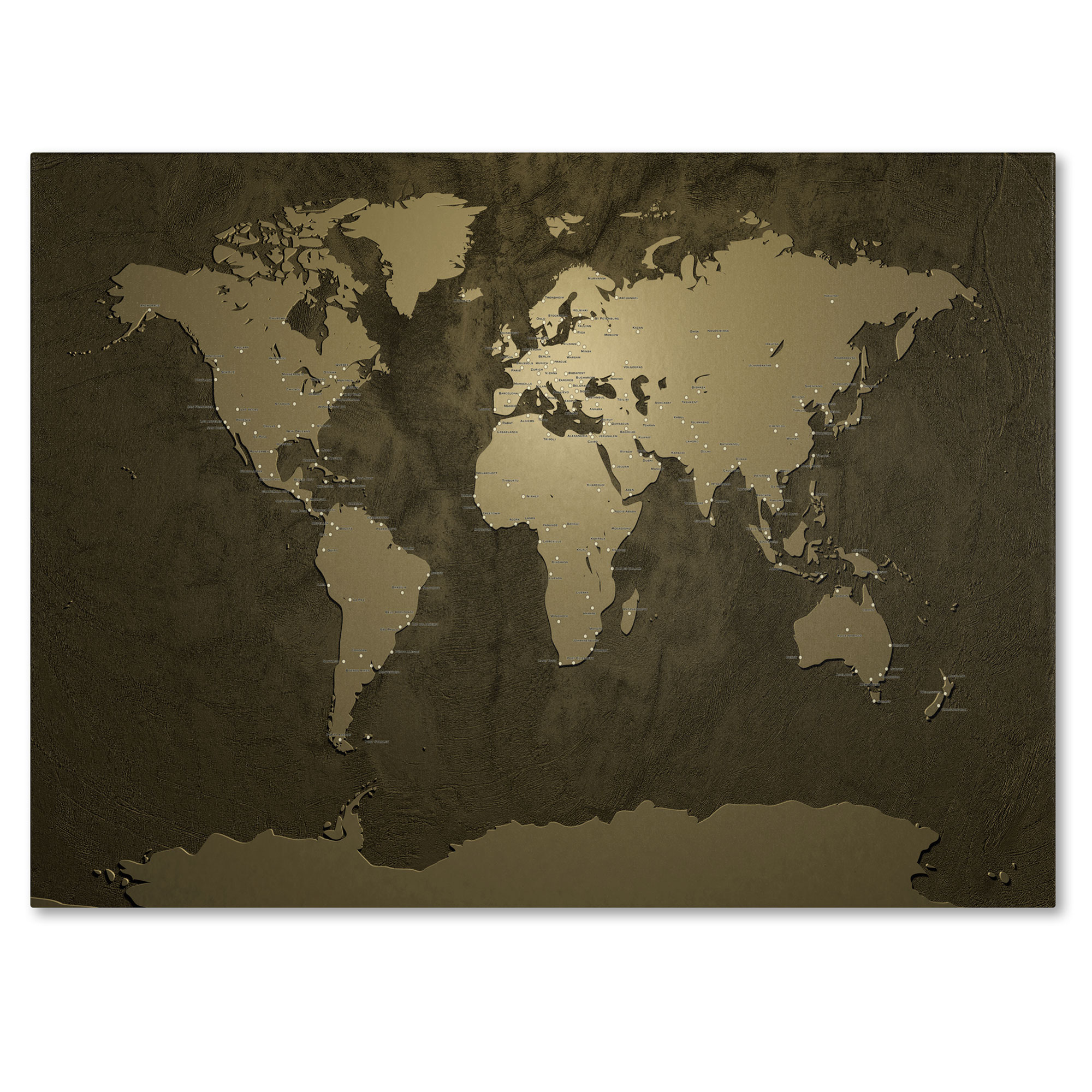 Trademark Global Michael Tompsett 'Gold World Map' Canvas Art Trademark Global Michael Tompsett 'Gold World Map' Canvas Art