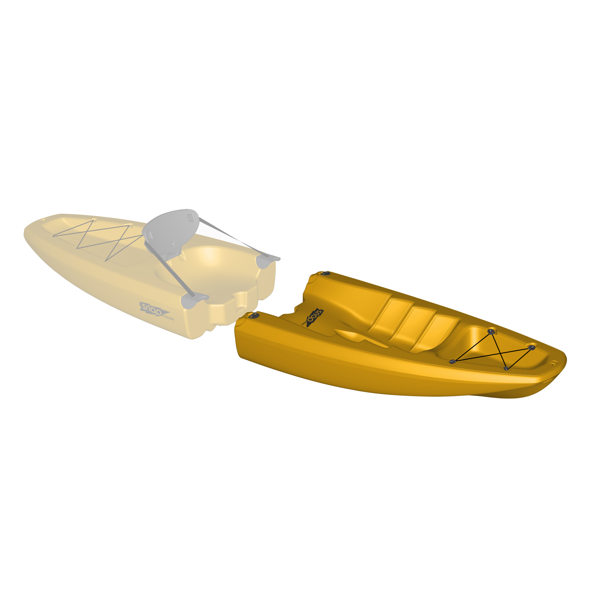 Snap Kayak Snap On Top Front Piece - Yellow
