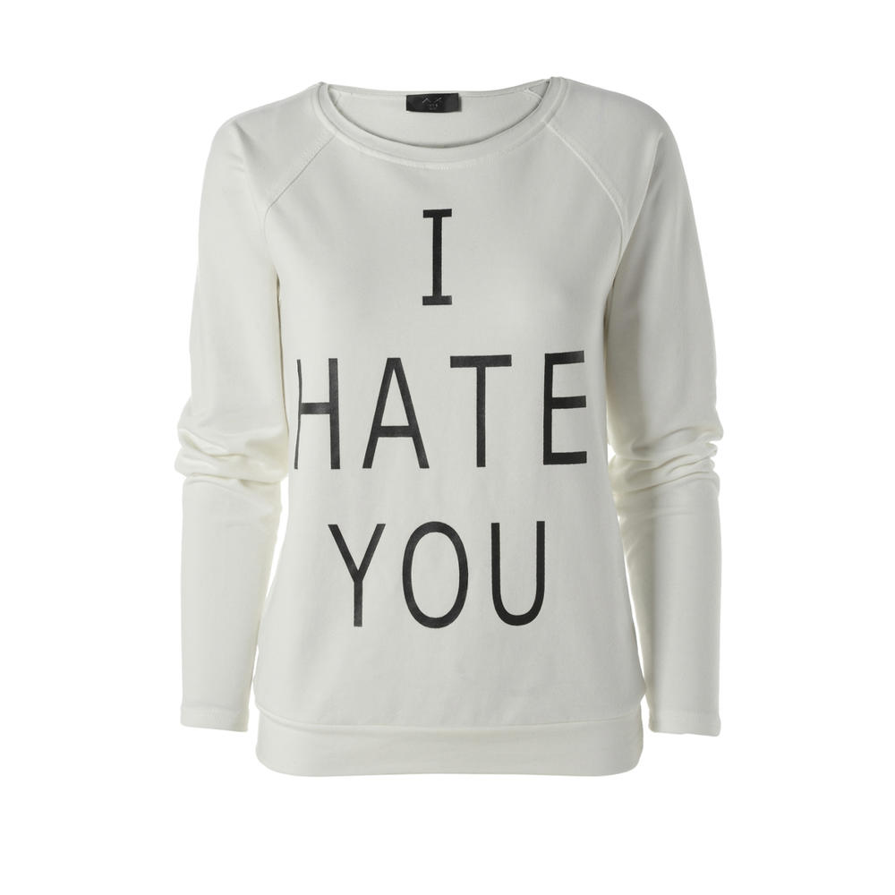 AX Paris Women's I Hate You Sweat White Top - Online Exclusive