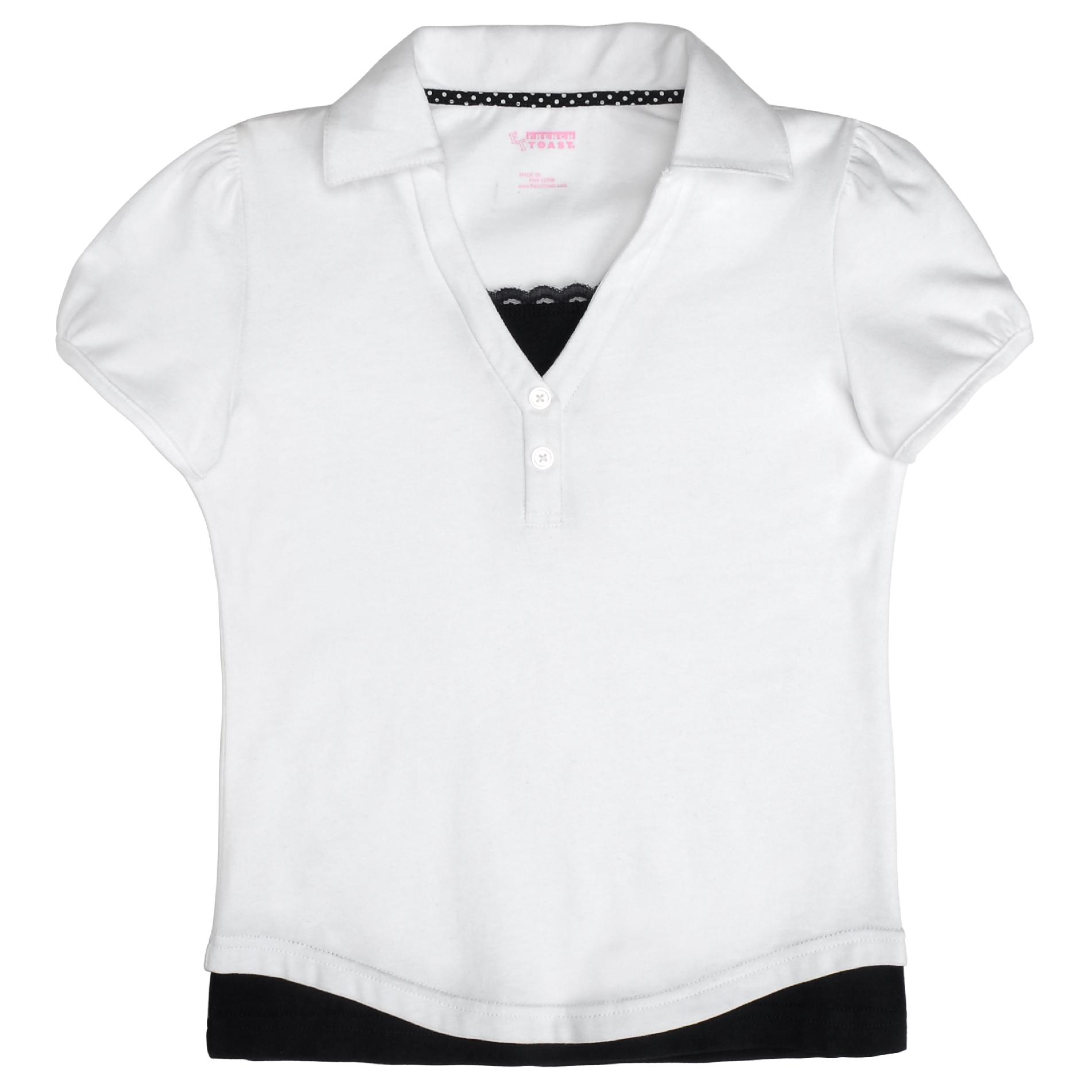 Girls Plus Contrast Mock 2-For Polo