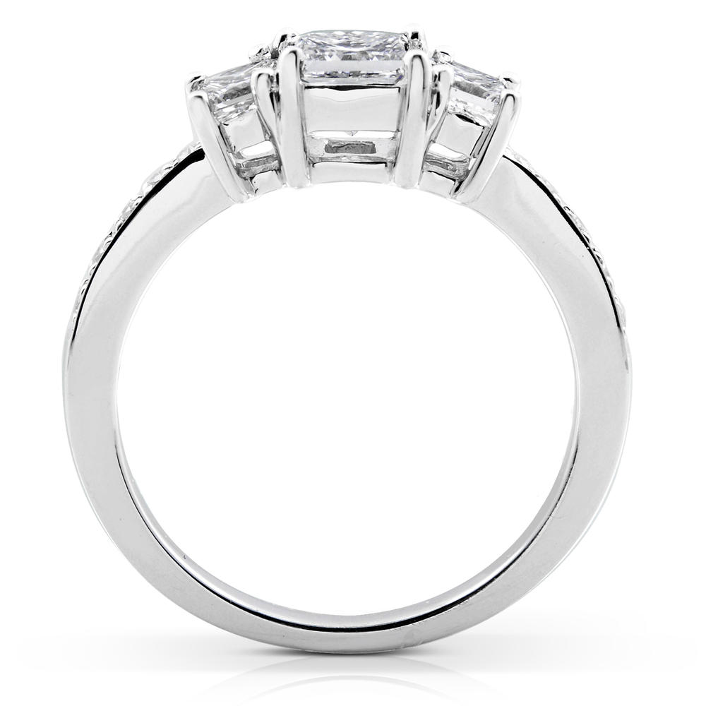 Princess Diamond Three Stone Bridal Set 1 1/3 Carat (ct.tw) in 14k White Gold (Set of 3)