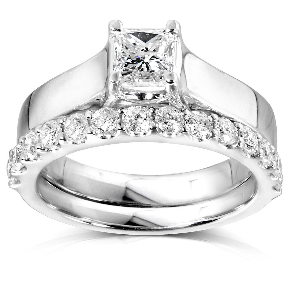 Diamond Wedding Set 1 carat (ct.tw) in 14k White Gold