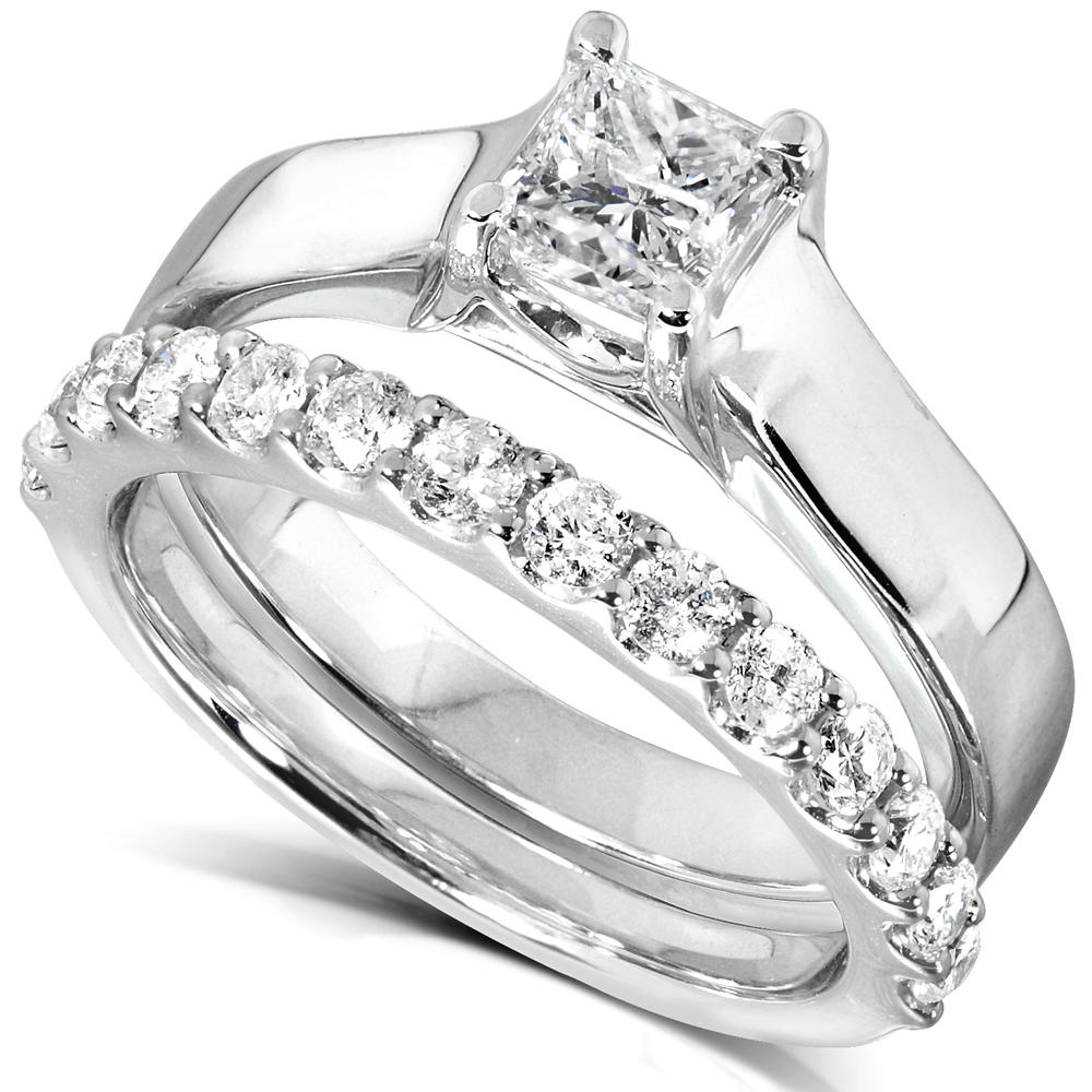 Diamond Wedding Set 1 carat (ct.tw) in 14k White Gold