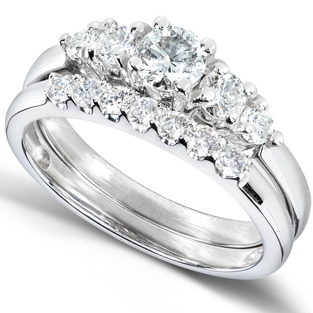 Diamond Wedding Set 3/4 carat (ct.tw) in 14k White Gold