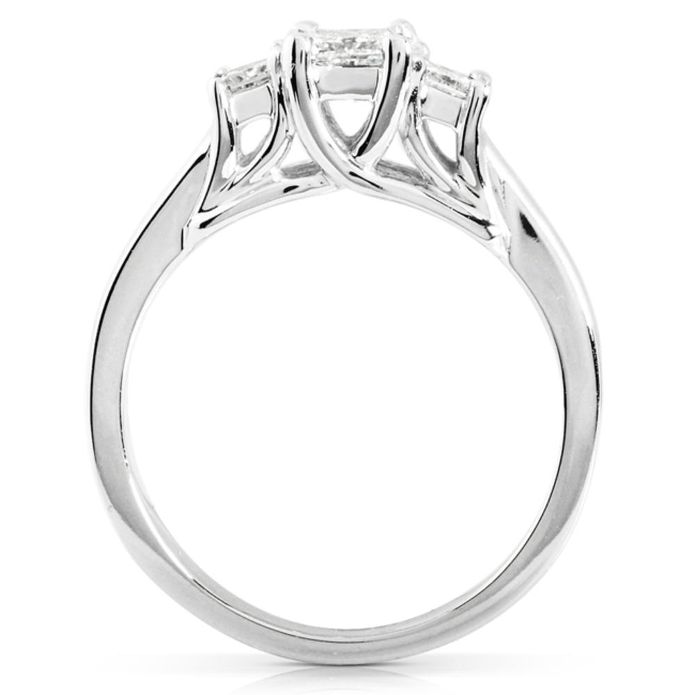 Three-Stone Diamond Engagement Ring and Wedding Band Set 4/5 carat (ct.tw) in 14k White Gold