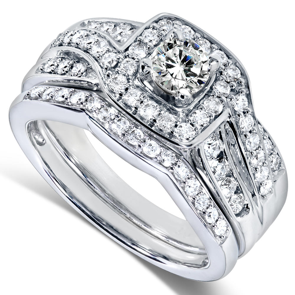 Round Diamond Bridal Set 1 carat (ct.tw) in 14k White Gold