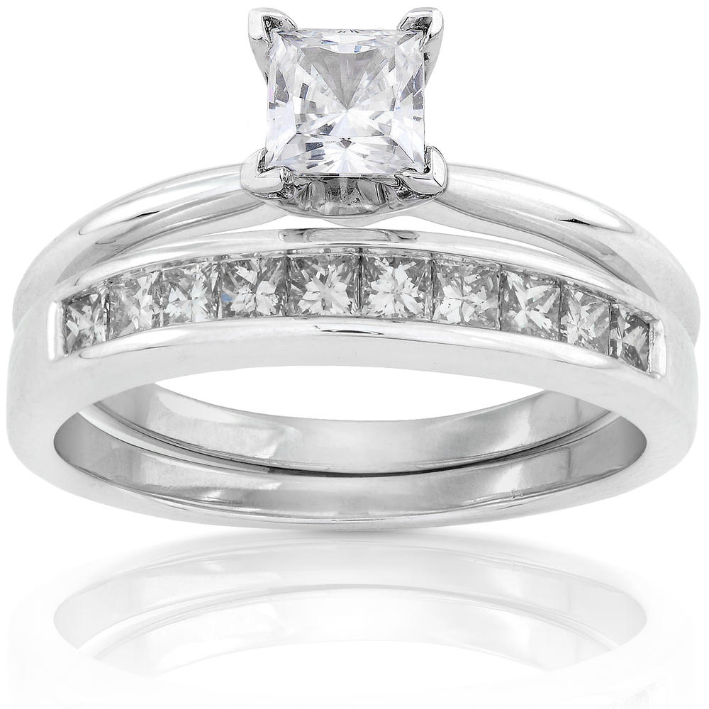 Princess Diamond Bridal Set 1 Carat (ct.tw) in 14k White Gold