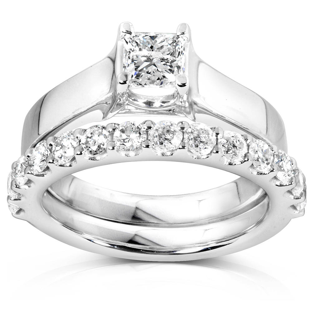 Diamond Wedding Set 1 1/4 carats (ct.tw) in 14k White Gold