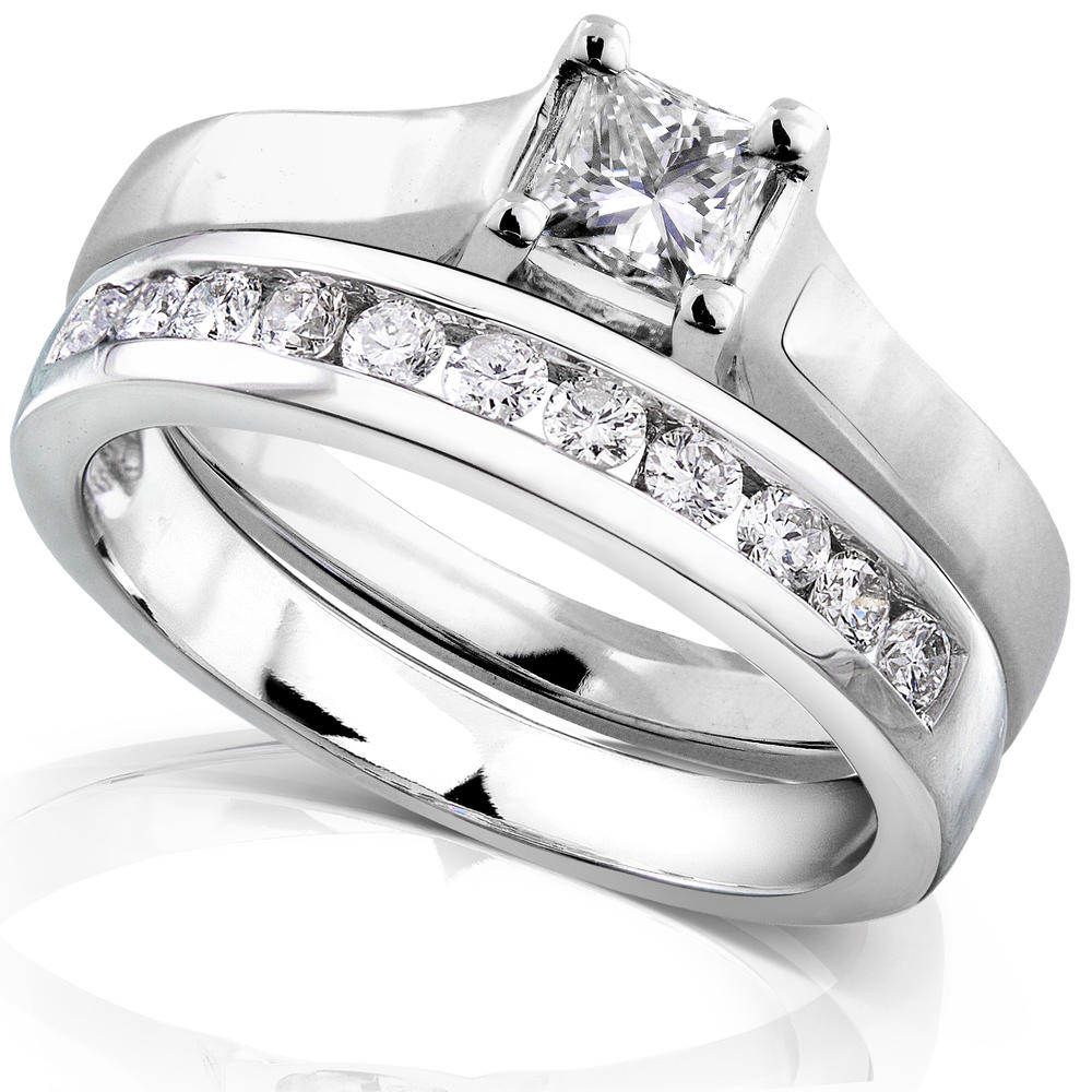 Princess Cut Diamond Bridal Set 5/8 Carat (ct.tw) in 14k White Gold