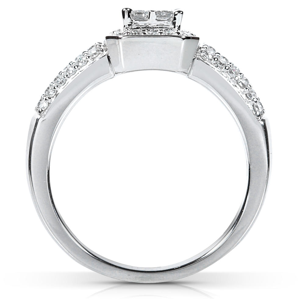 Princess Diamond Wedding Set 3/4 carat (ct.tw) in 14k White Gold - 3 Piece Set