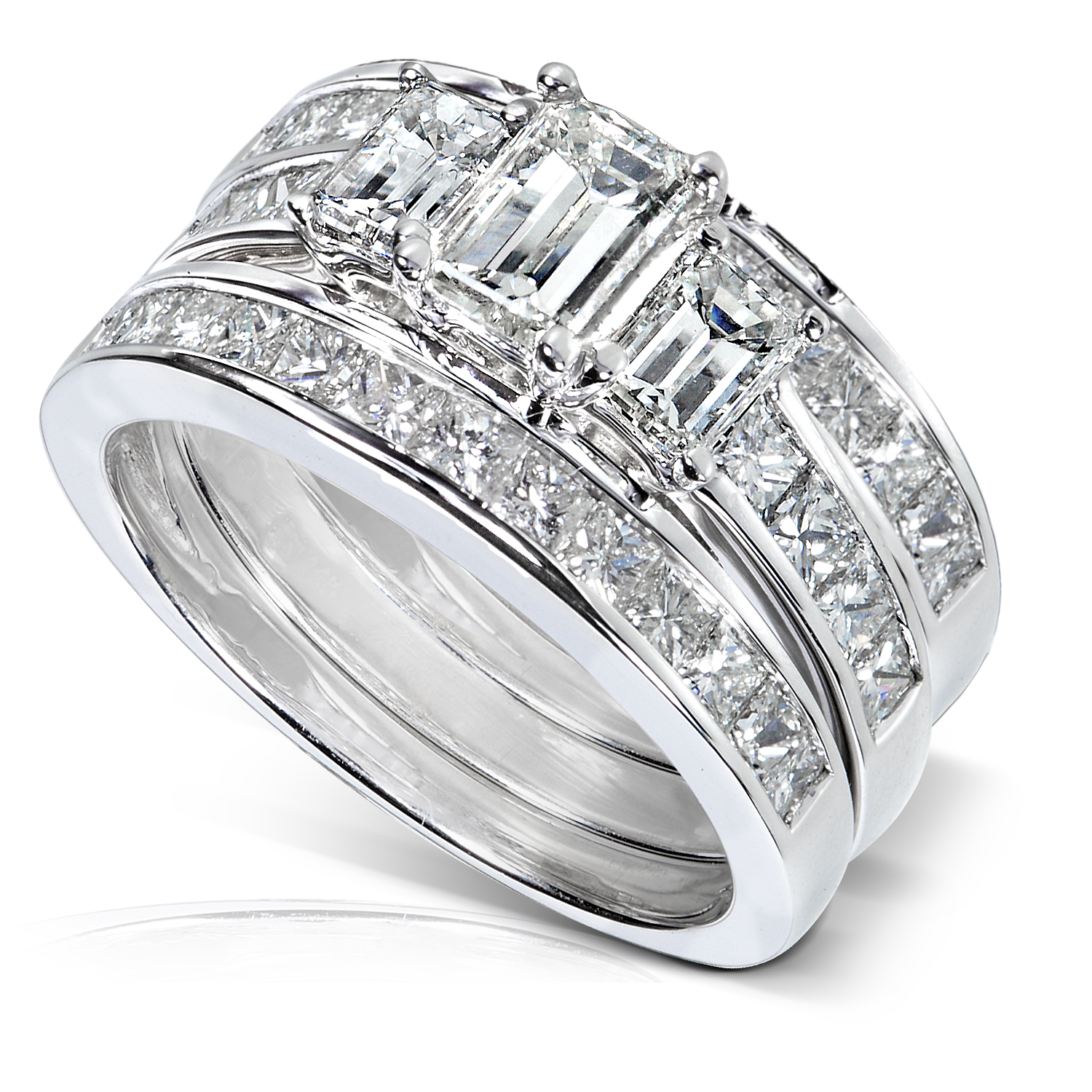 ... Love 1 13cttw Round Certified Diamond Bridal Set 10k White Gold Ring
