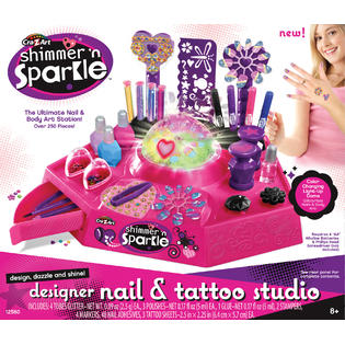 cra nail sparkle shimmer designer tattoo studio bag kits ultimate toys tote nails kmart