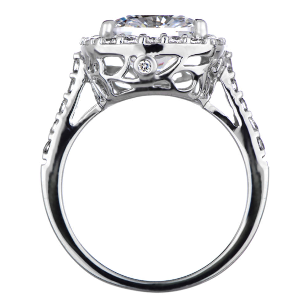 Sheera's Cubic Zirconia Halo Cushion Cut Engagement Ring