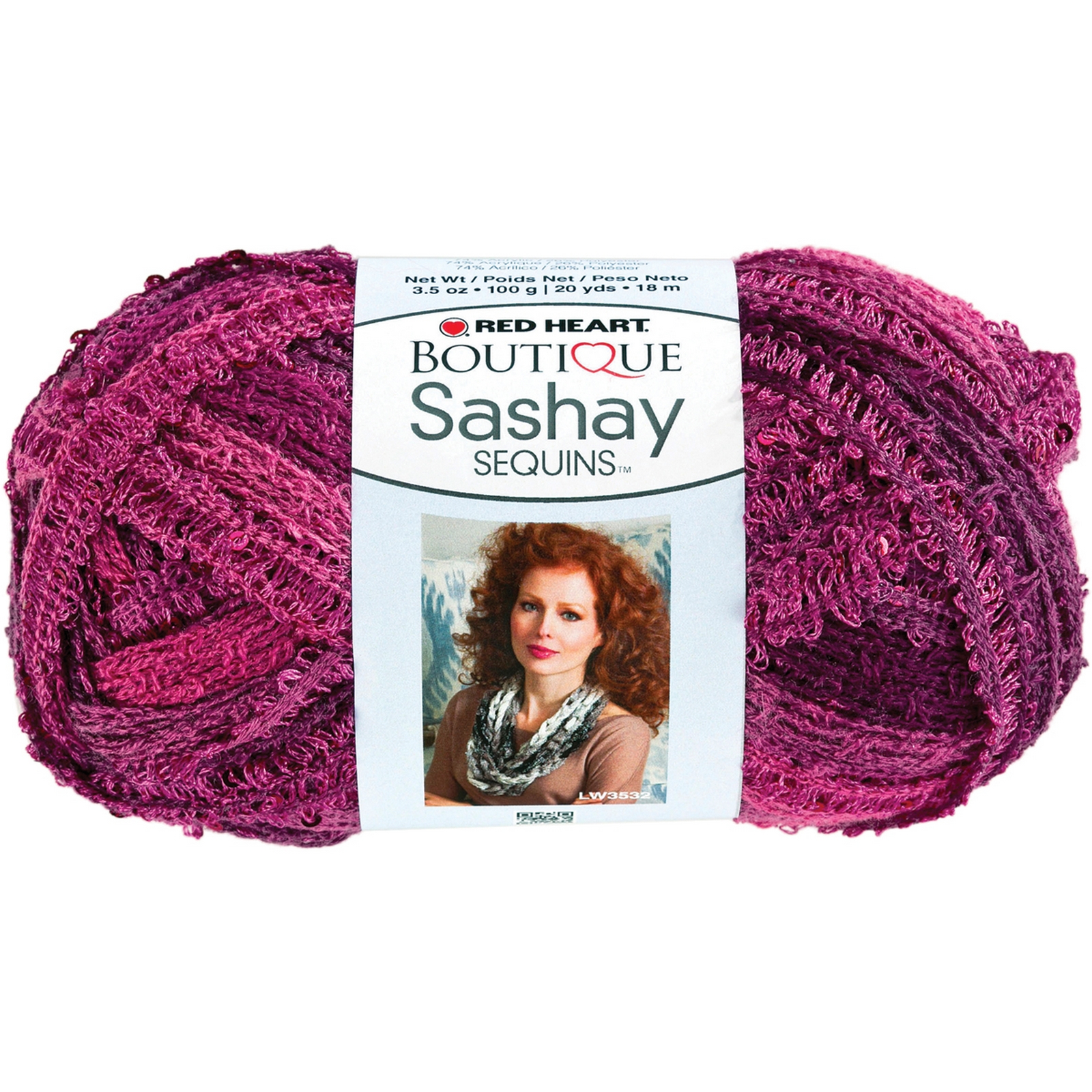 Red Heart Boutique Sashay Sequins Yarn Phlox