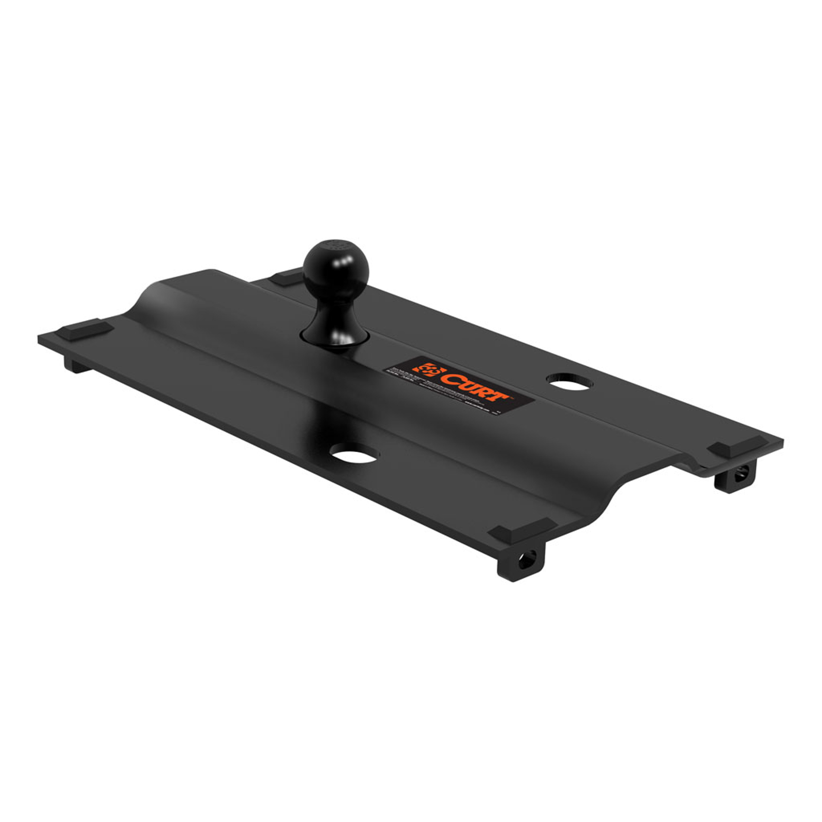 Gooseneck Bent Plate-2-5/16" trailer ball included-Mounts to all standard fifth wheel rails-Durable pwdr coat fin