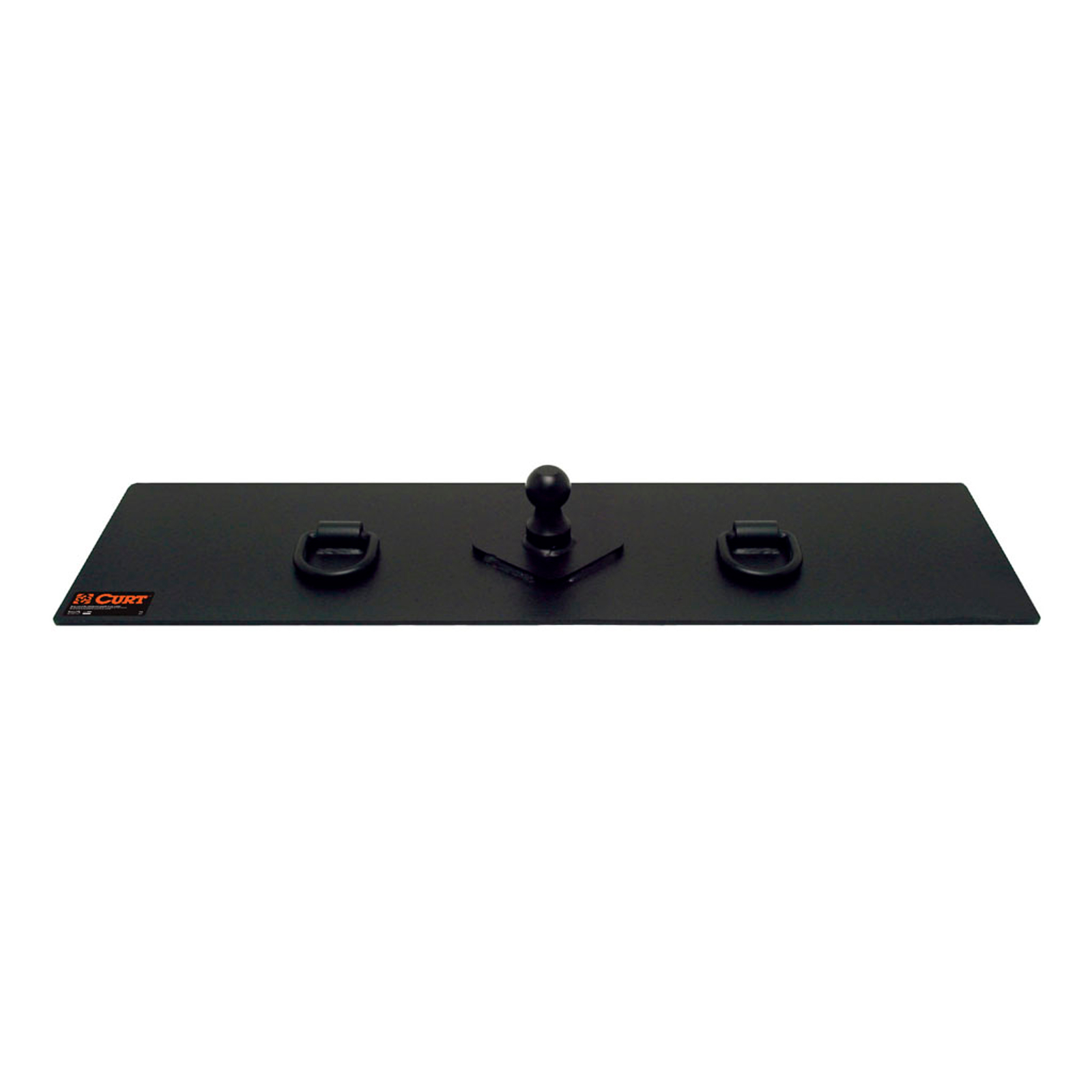 Flat Hitch Plate- Black Powder Coat Fin- 3K0 GTW- 13inX46in- Incl 2 5/16in Ball- 0.5in D-Rings