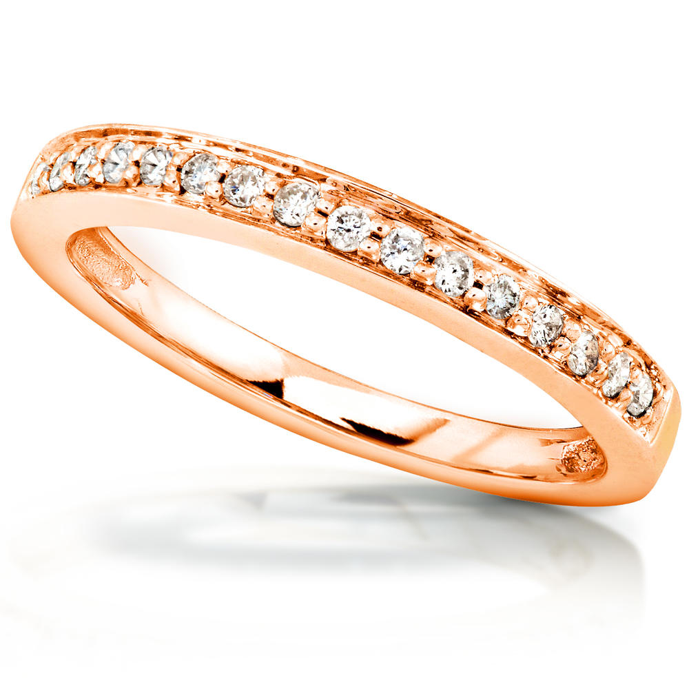 Diamond Wedding Band 1/6 carat (ct.tw) in 14K Rose Gold