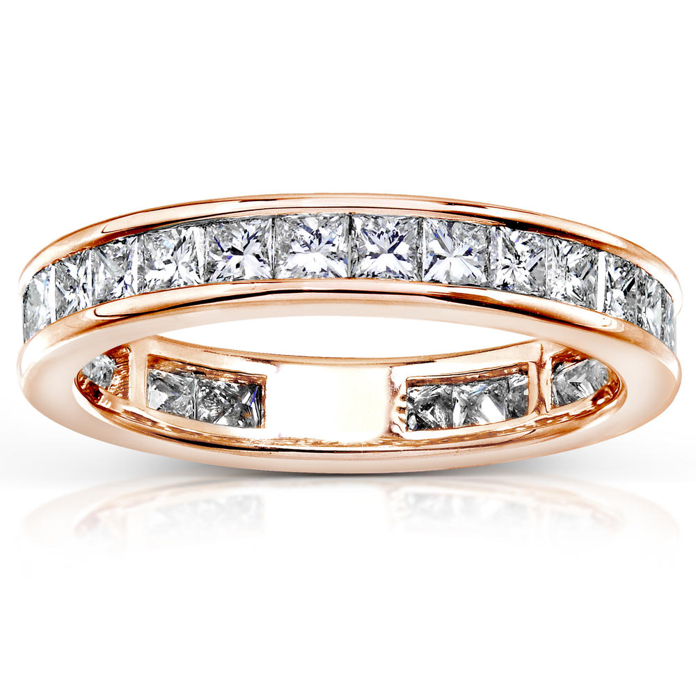 Princess Diamond Eternity Wedding Band 2 Carats (ct.tw) in 14k Rose Gold