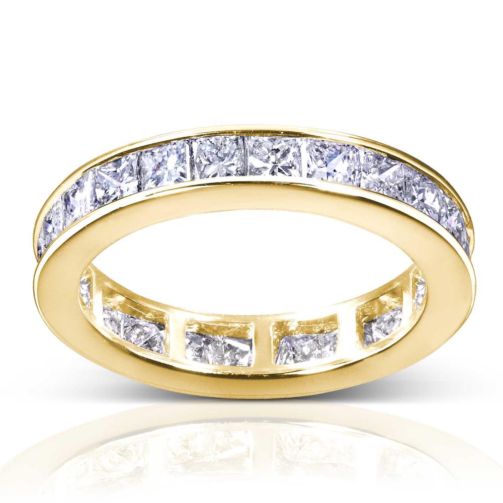 Princess Diamond Eternity Wedding Band 3 Carats (ct.tw) in 14k Yellow Gold