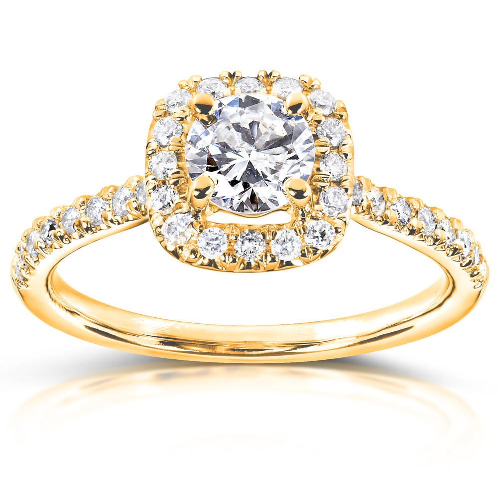 Round Diamond Engagement Ring 3/4 carats (ct.tw) in 14k Yellow Gold