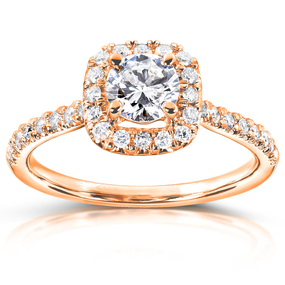 Round Diamond Engagement Ring 3/4 carats (ct.tw) in 14k Rose Gold
