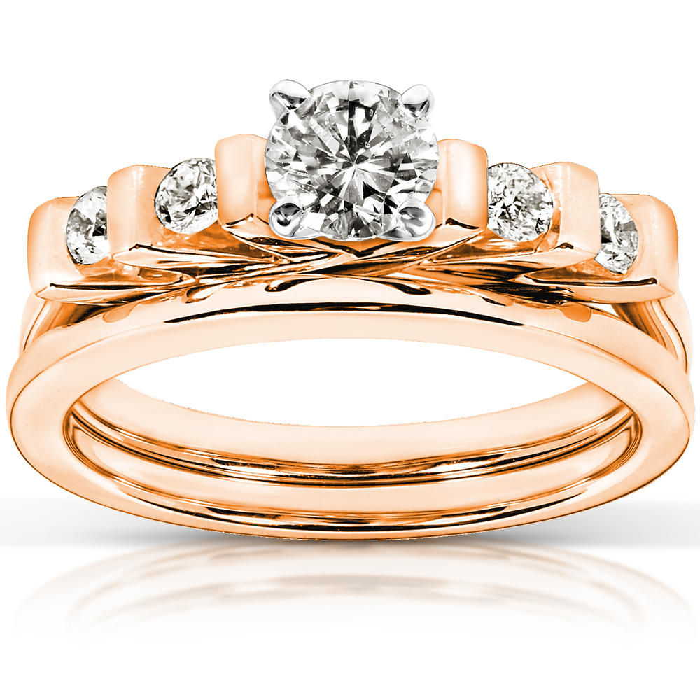1/2 Carat (ct.tw) Diamond Wedding Set in 14K Rose Gold