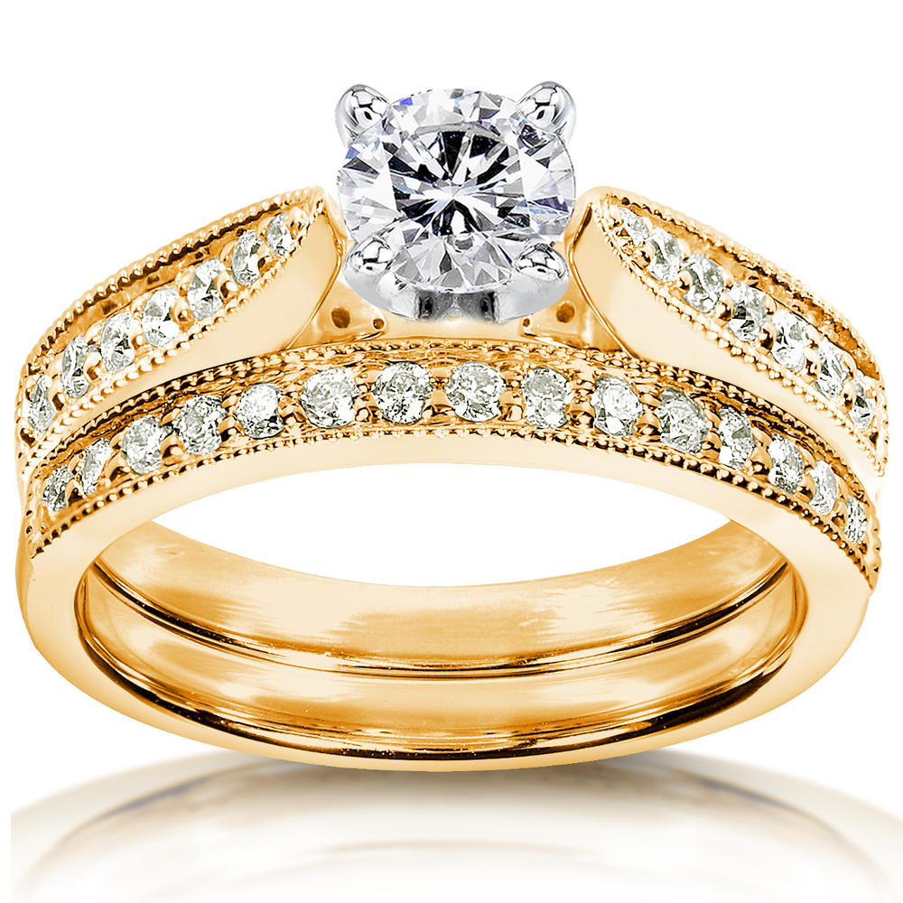 Diamond Wedding Set 4/5 carat (ct.tw) in 14k Yellow Gold