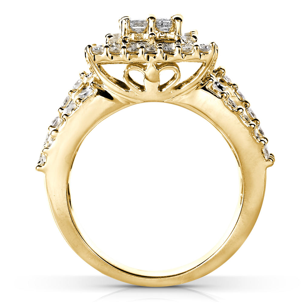Diamond Engagement Ring and Wedding Band Set 2 4/5 carats (ct.tw) in 14K Yellow Gold