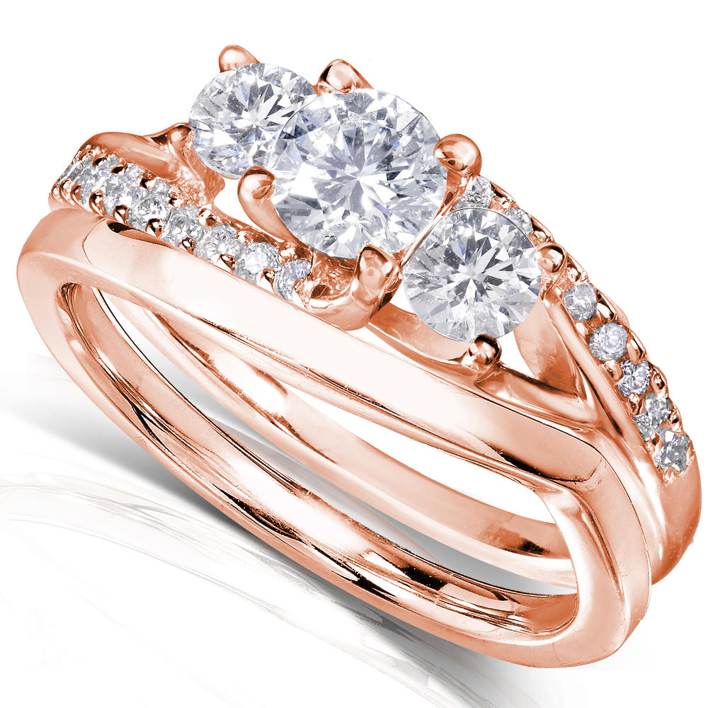 Round Diamond Bridal Set Ring 1 Carat (ct.tw) in 14k Gold