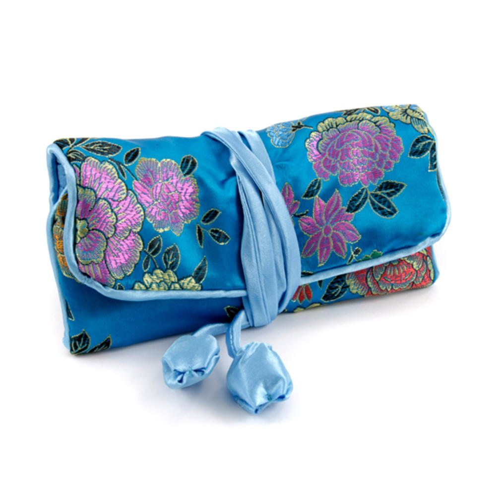 Jojo's Silk Jewelry Roll - Turquoise