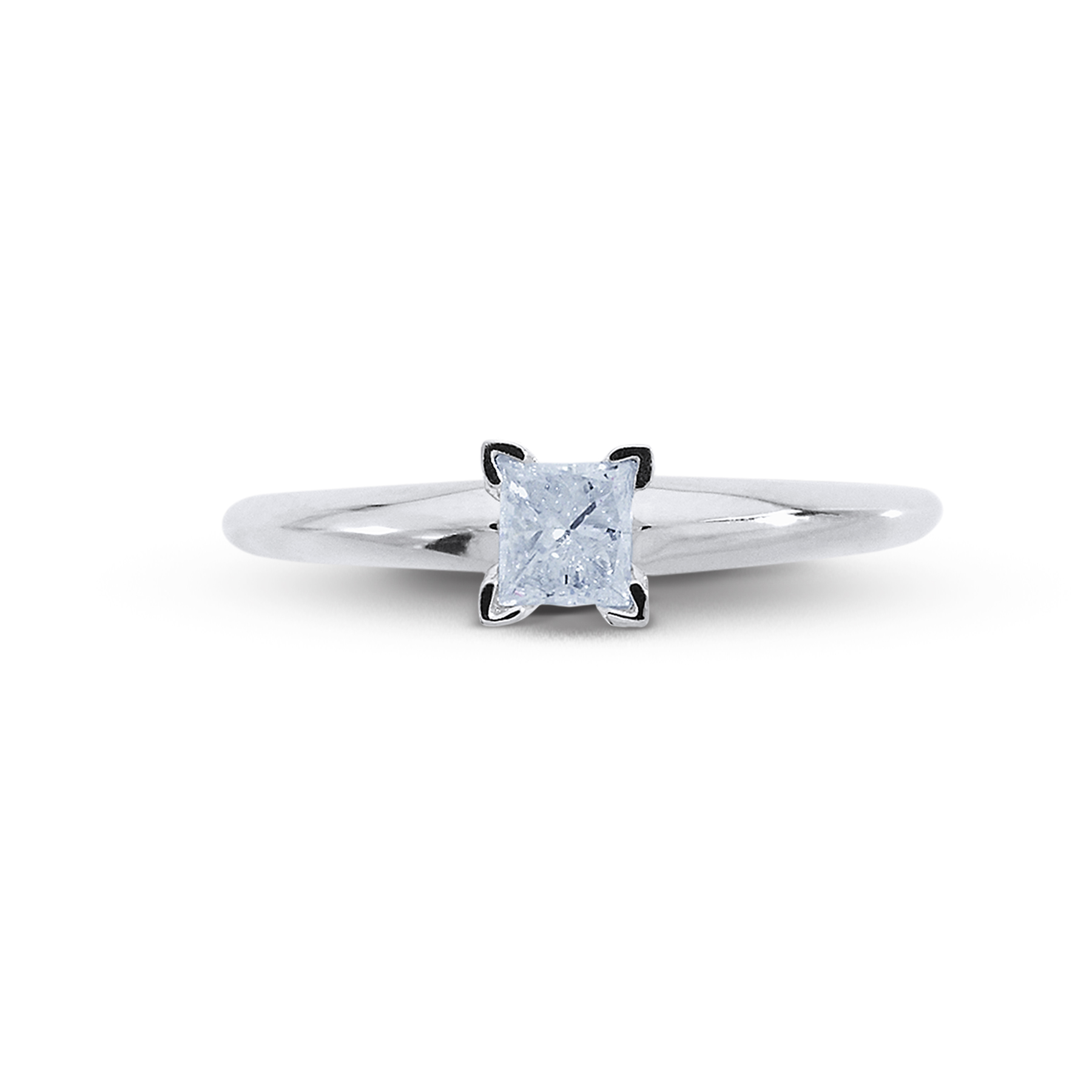 1/4 Cttw. Princess Solitaire 14k White Gold Diamond Engagement Ring