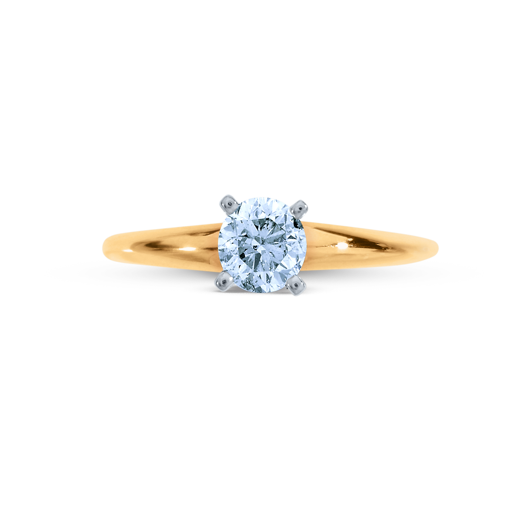 0.50 Carat Round-Cut 14K Yellow Gold Diamond Engagement Ring