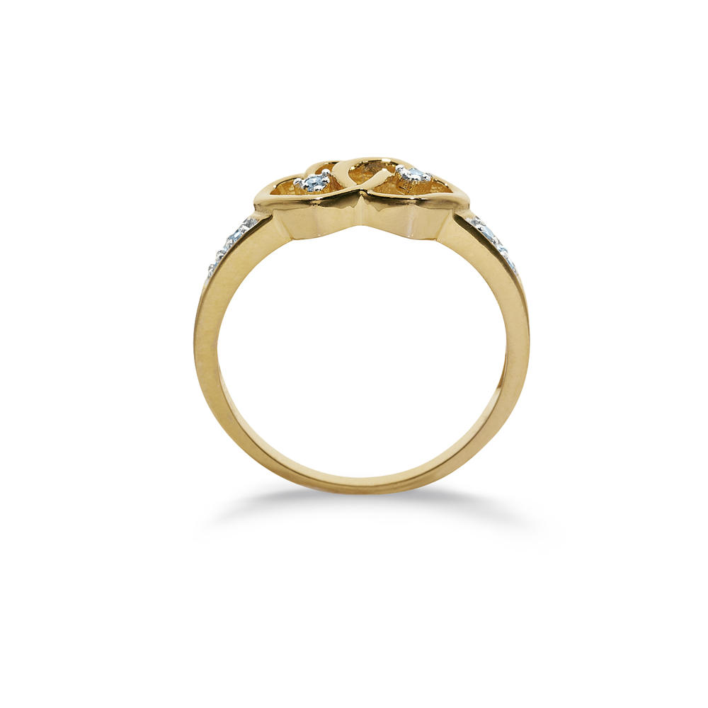 0.05 Cttw. Round 14k Yellow Gold Over Sterling Silver Diamond Promise Ring