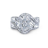 ... . Round 10K White Gold Diamond Cluster Engagement Ring at Sears