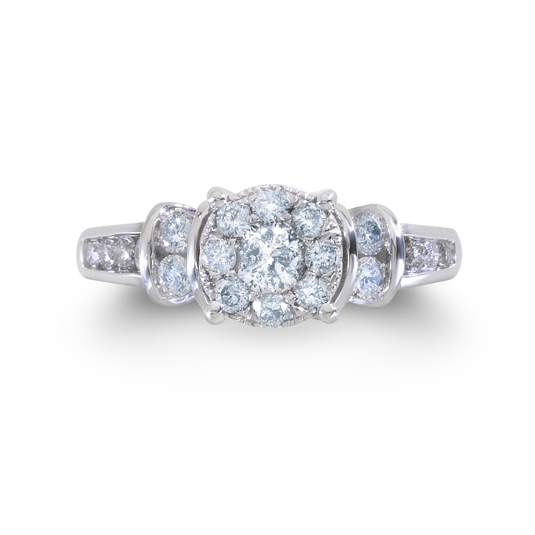1Cttw. Round Certified Diamond Bridal Set 10k White Gold Ring