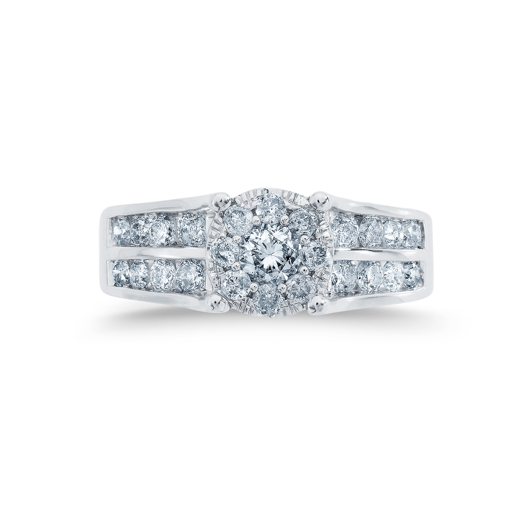 1.15 Cttw. Round 10k White Gold Diamond Engagement Ring