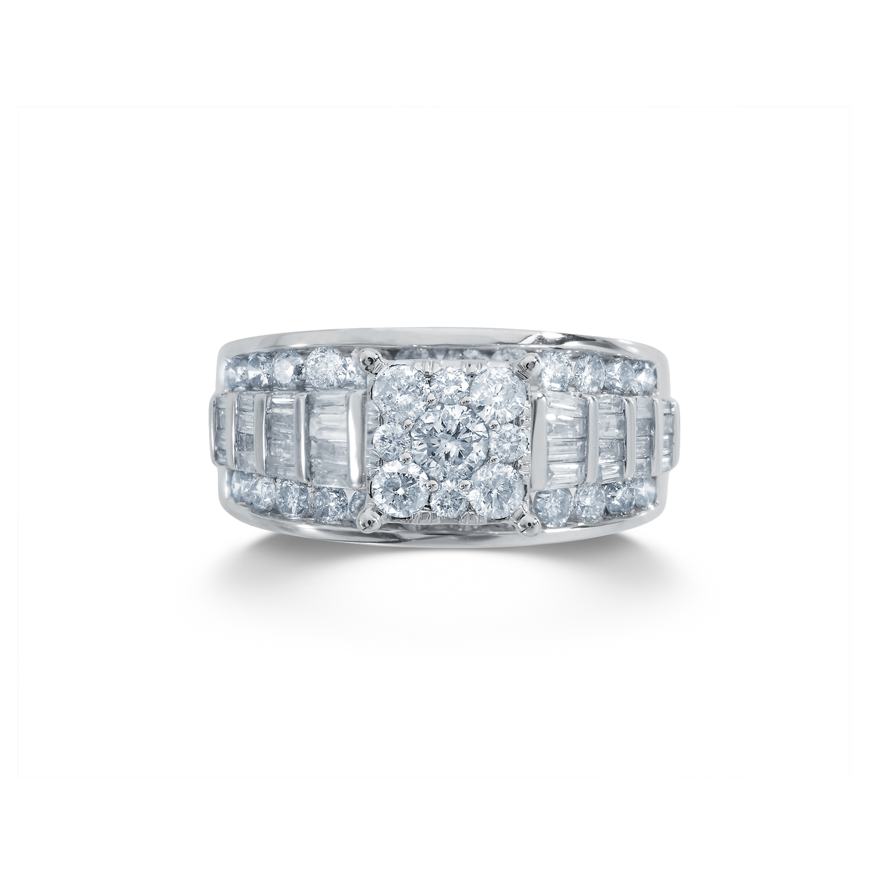 2 Cttw. Round 10k White Gold Diamond Engagement Ring