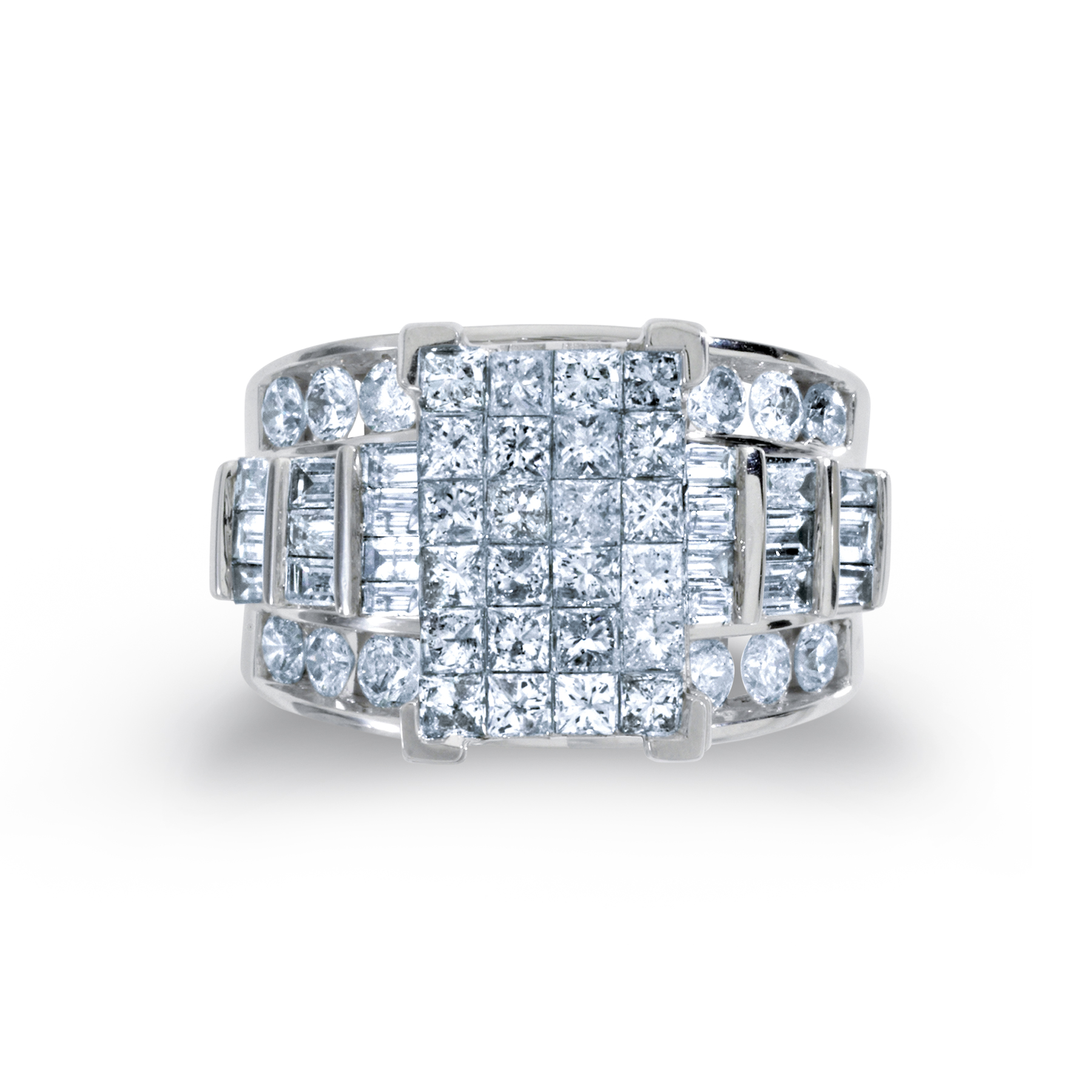 4 Cttw. Princess Cut 14k White Gold Diamond Engagement Ring