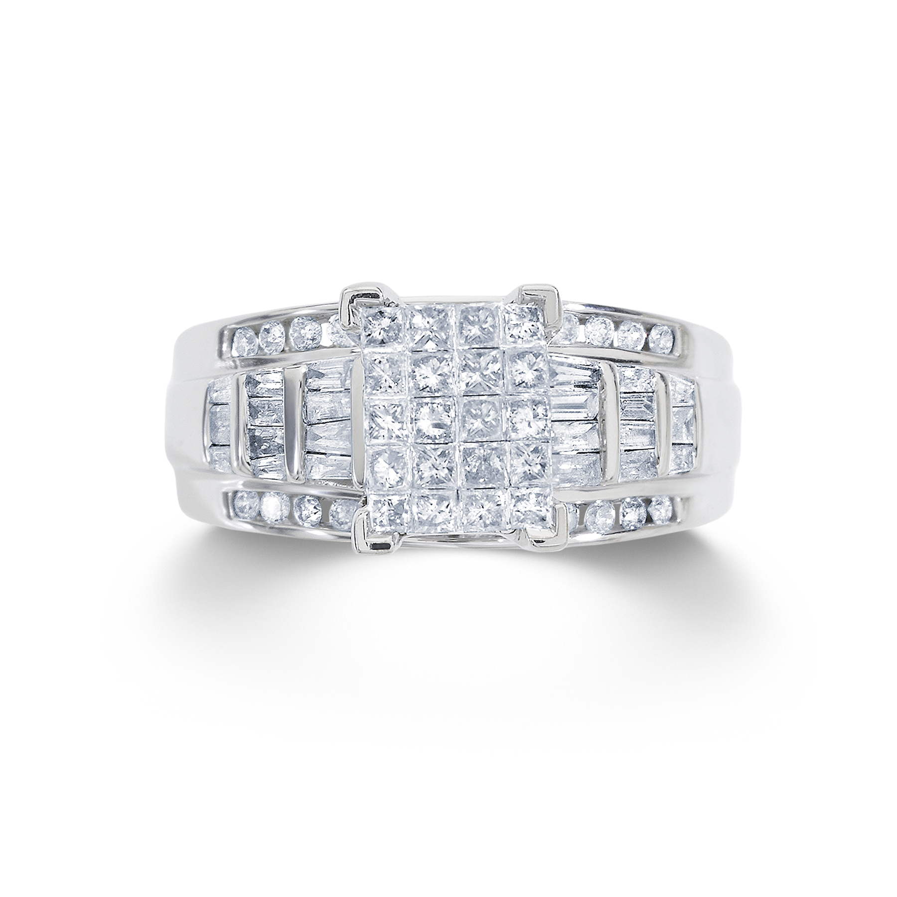 Tradition Diamond 1 Cttw. Certified Princess 14k White Gold Diamond Engagement Ring