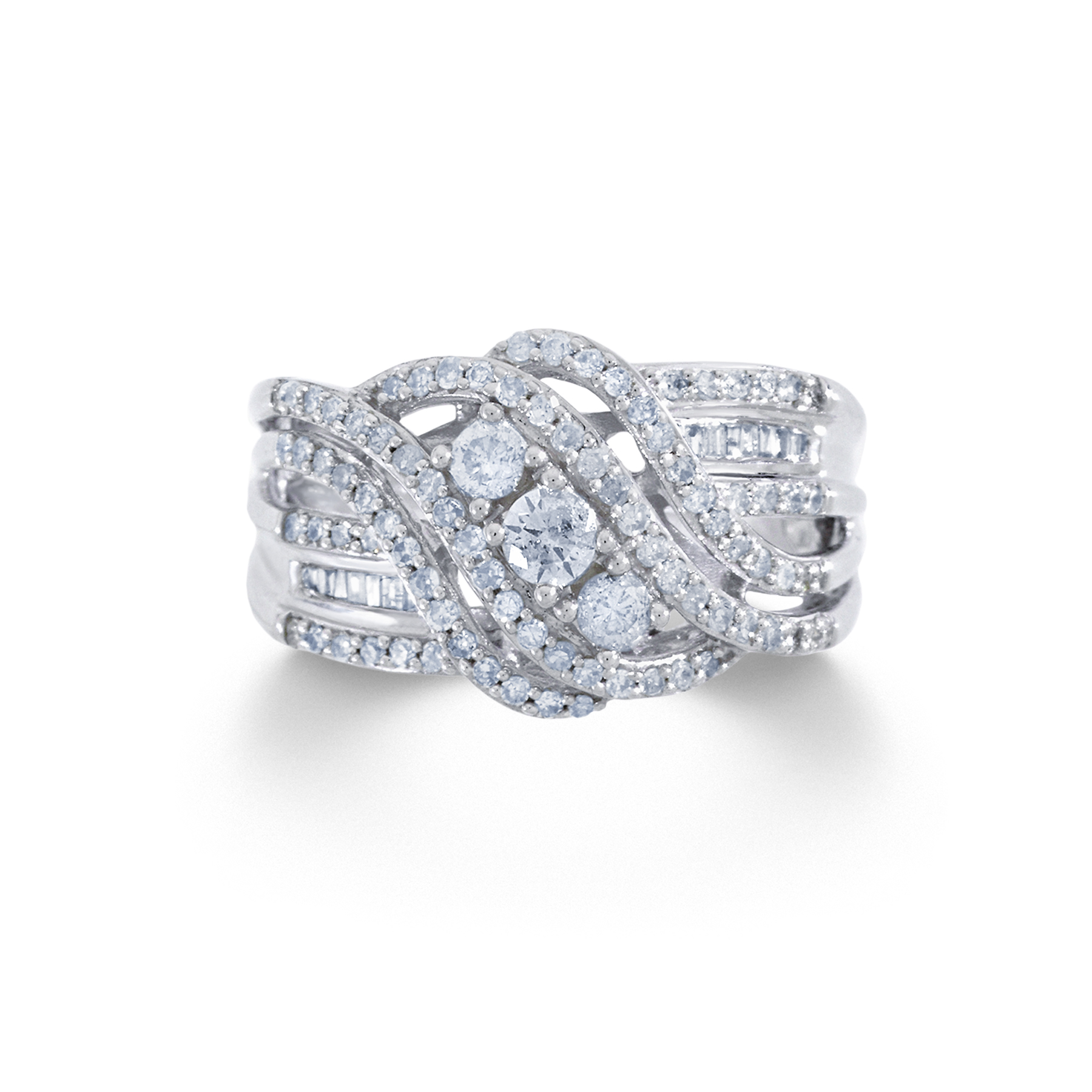 3/4 Cttw. Round 10k White Gold Diamond Engagement Ring