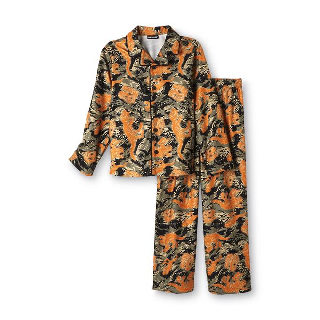 Joe Boxer Boy's Flannel Pajamas Dinosaurs & Camo
